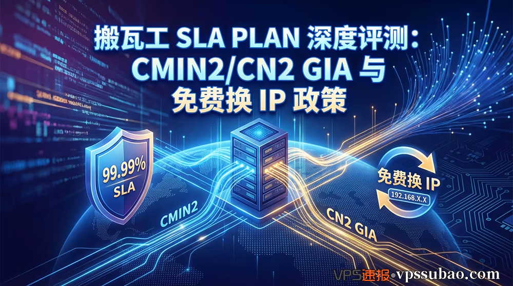 搬瓦工 SLA PLAN E-Commerce VPS - 99.99%在线率与 CMIN2/CN2 GIA 三网优化线路