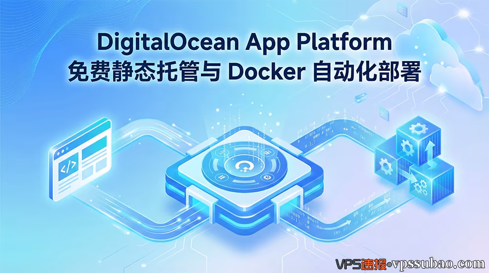 DigitalOcean App Platform 评测封面图:免费静态托管与 Docker 自动化部署