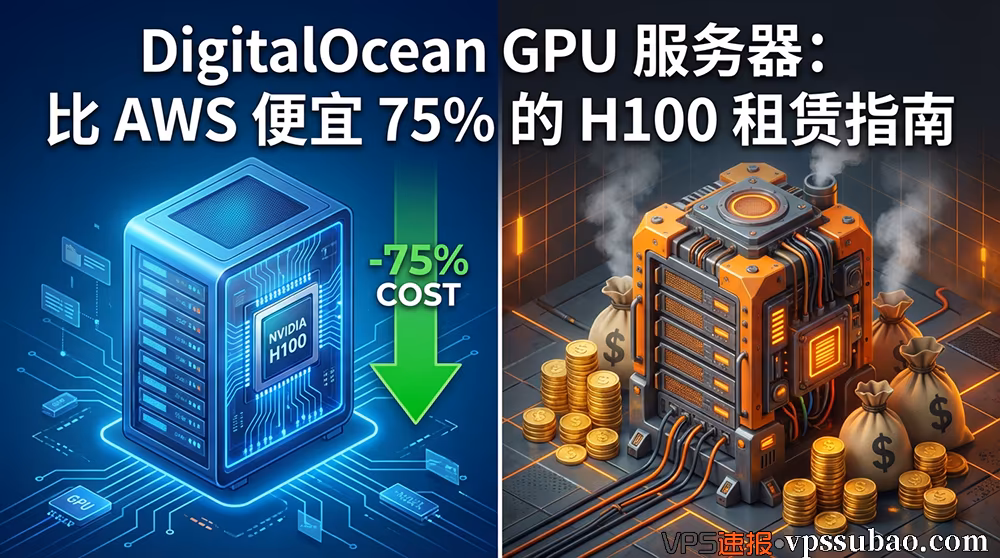 DigitalOcean GPU 服务器 H100 租赁价格对比 AWS:比 AWS 便宜 75% 的 AI 大模型训练服务器指南