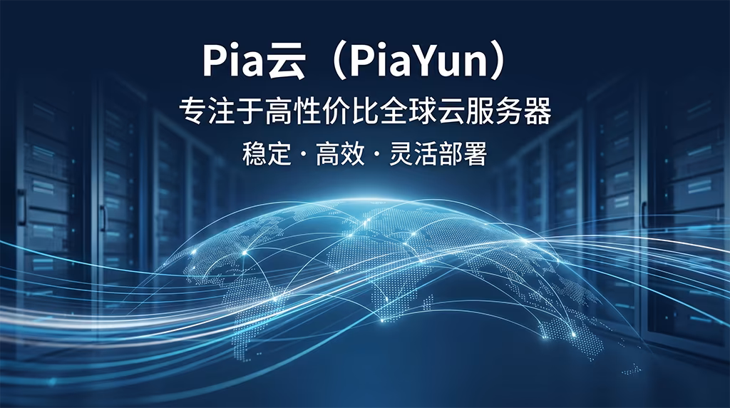Pia云(PiaYun),专注于高性价比全球云服务器,强调稳定、高效、灵活部署